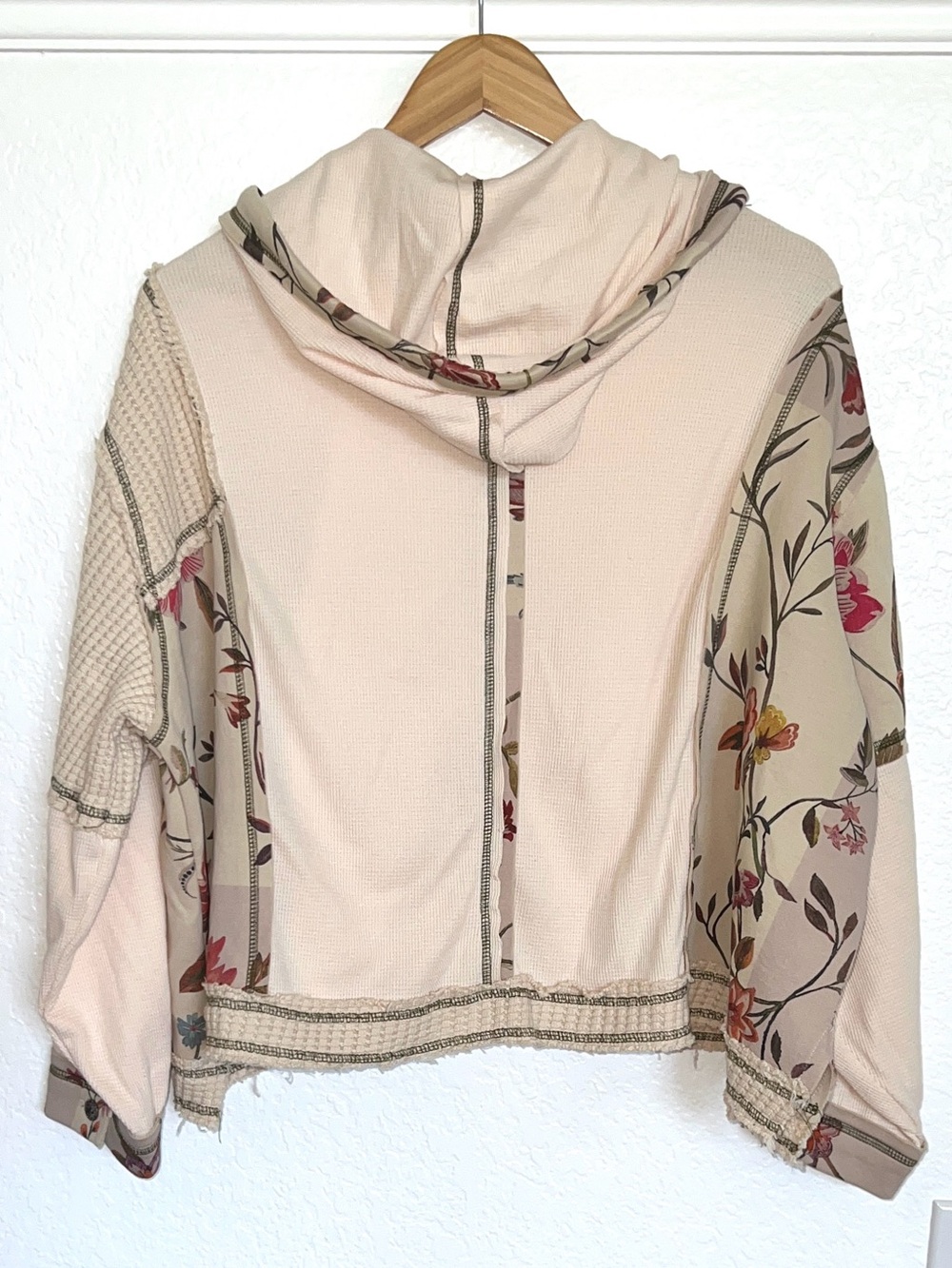 POL NWOT Hoodie Thermal Oversized Zip Floral - Picture 5 of 7